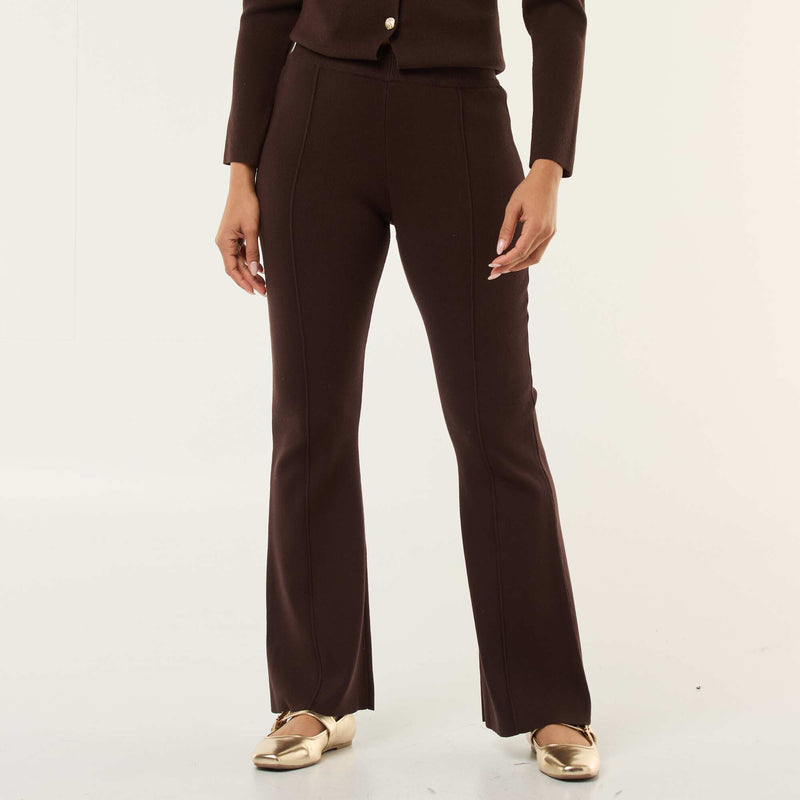 Pantalon large en maille ottoman uni