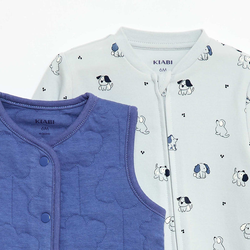 Ensemble dors-bien + gilet matelassé