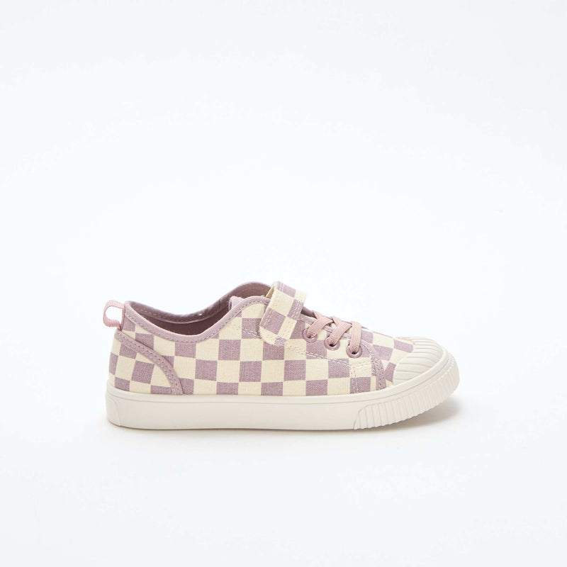 Baskets en toile imprimé damiers