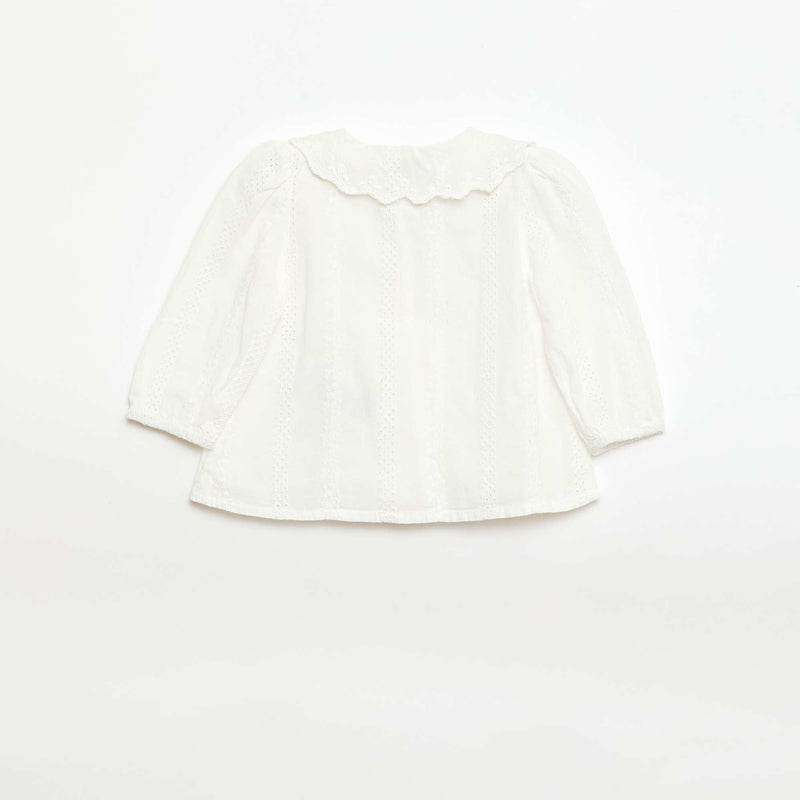 Blouse en voile de coton avec broderies