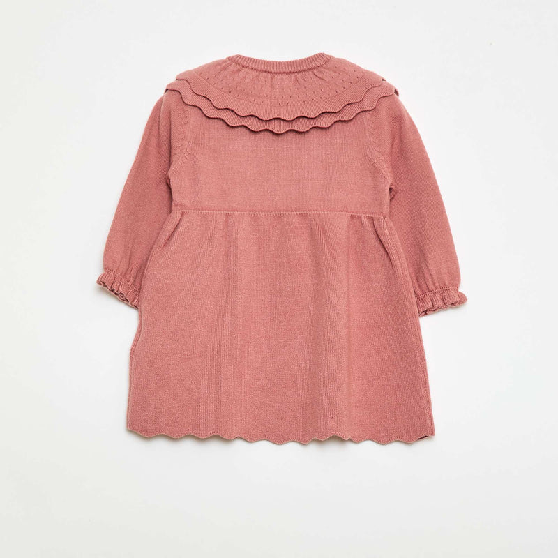 Robe en maille avec col claudine