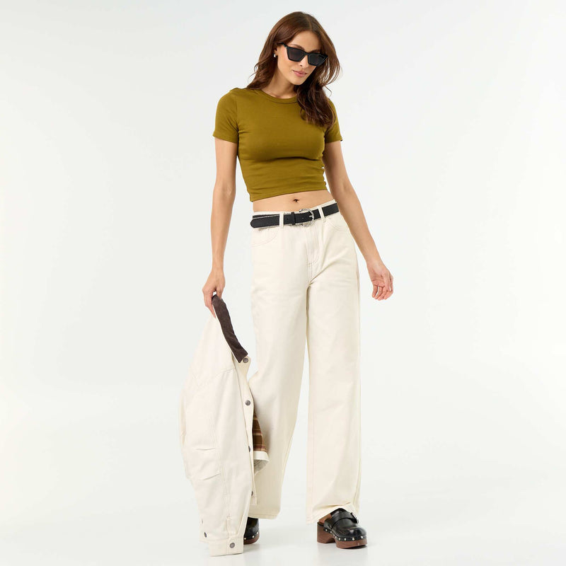 Tee-shirt crop top basique