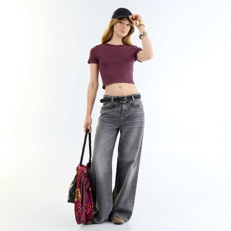 Tee-shirt crop top basique