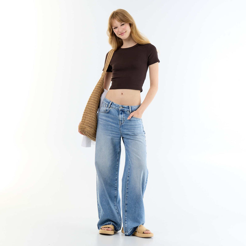 Tee-shirt crop top basique