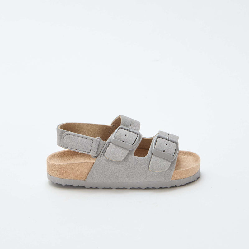 Sandales plates en suédine