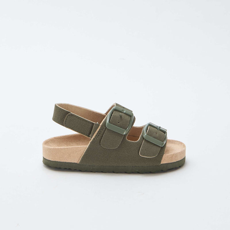 Sandales plates en suédine