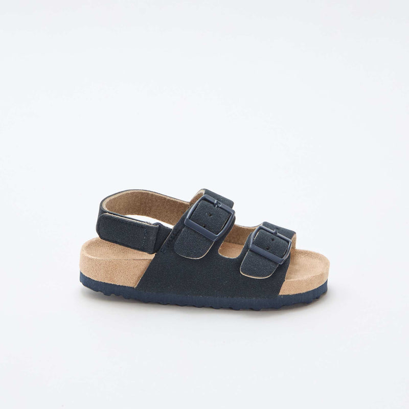 Sandales plates en suédine