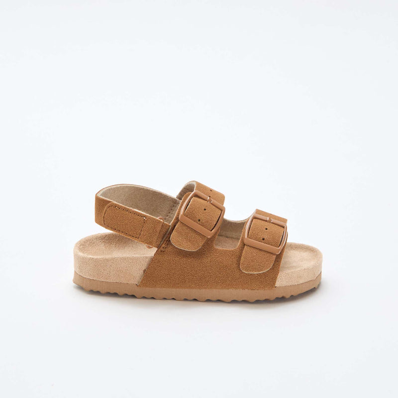 Sandales plates en suédine