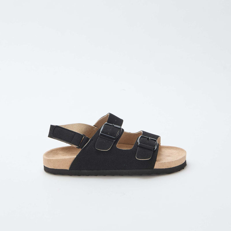 Sandales plates en suédine ajustables