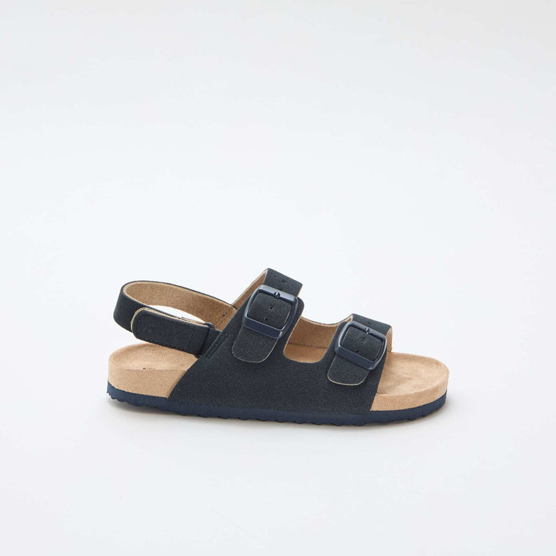 Sandales plates en suédine ajustables