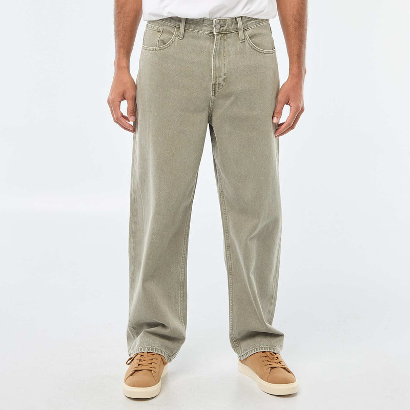 Pantalon baggy uni en twill