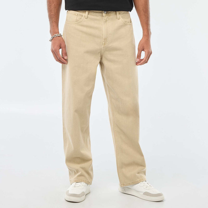 Pantalon baggy uni en twill