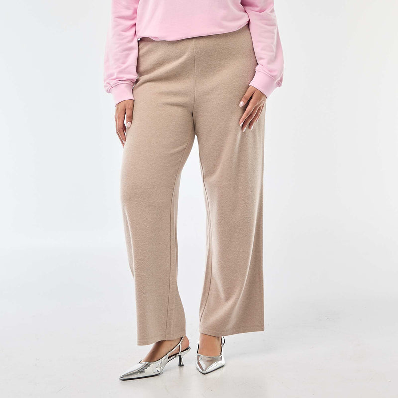 Pantalon confort en maille côtelée