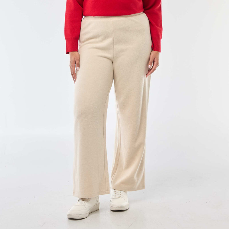 Pantalon confort en maille côtelée
