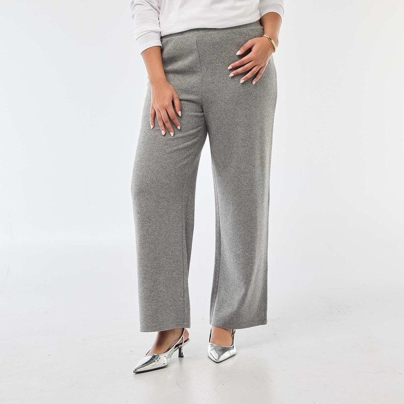 Pantalon confort en maille côtelée