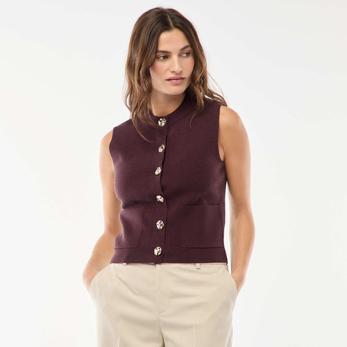 Gilet sans manches en tricot ottoman