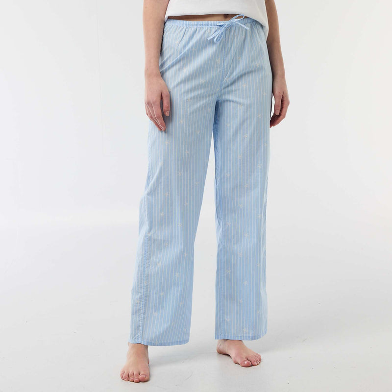 Pantalon de pyjama en popeline rayé