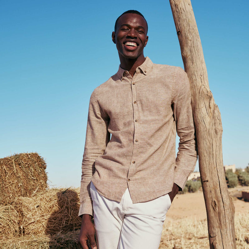 Chemise en lin mélangé