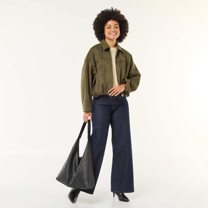 Veste en suédine unie