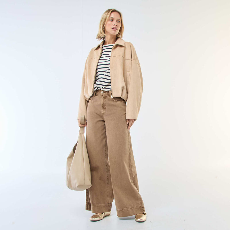 Veste en suédine unie