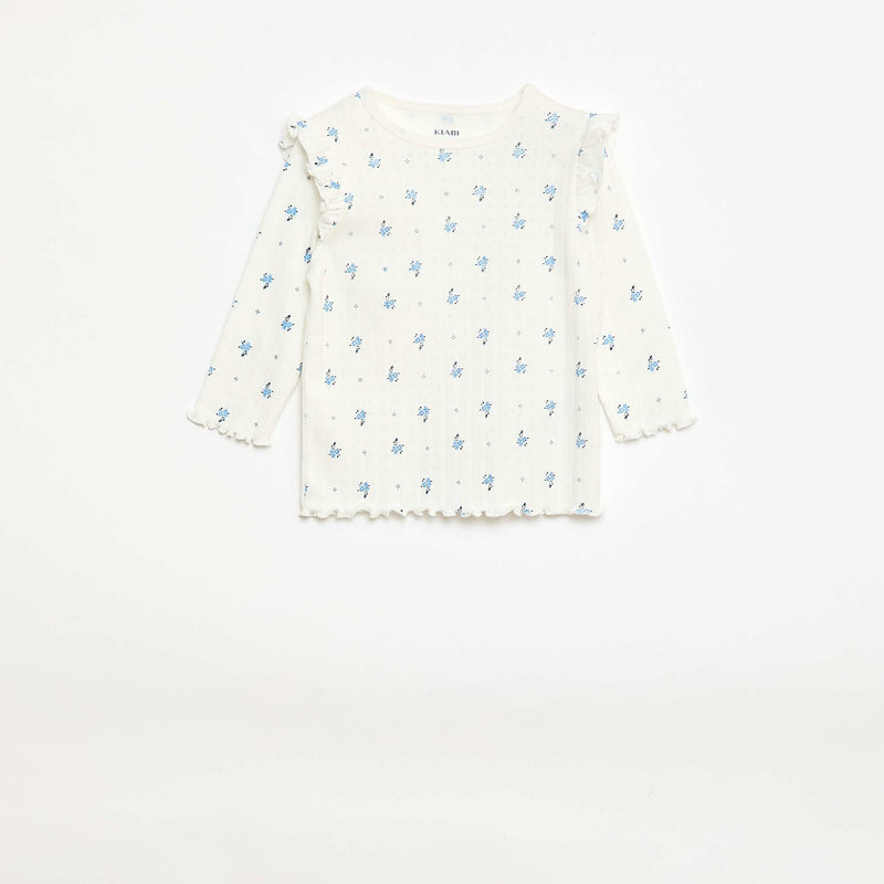 Ensemble pyjama en maille pointelle - 2 pièces