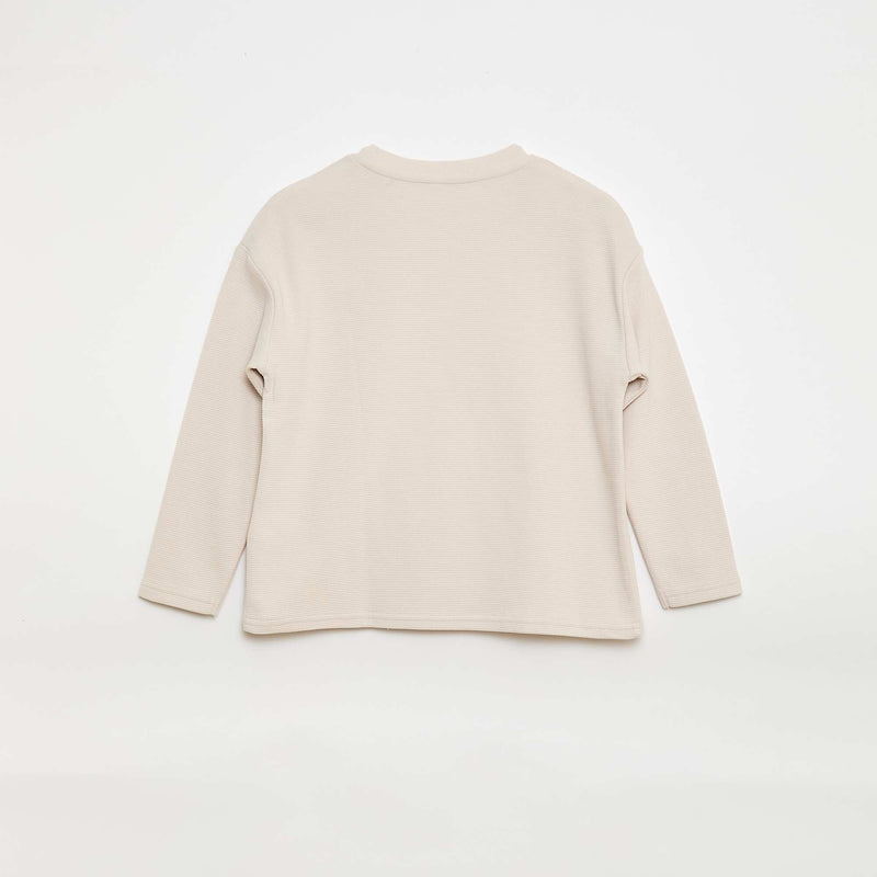 T-shirt avec poche kangourou en maille Ottoman