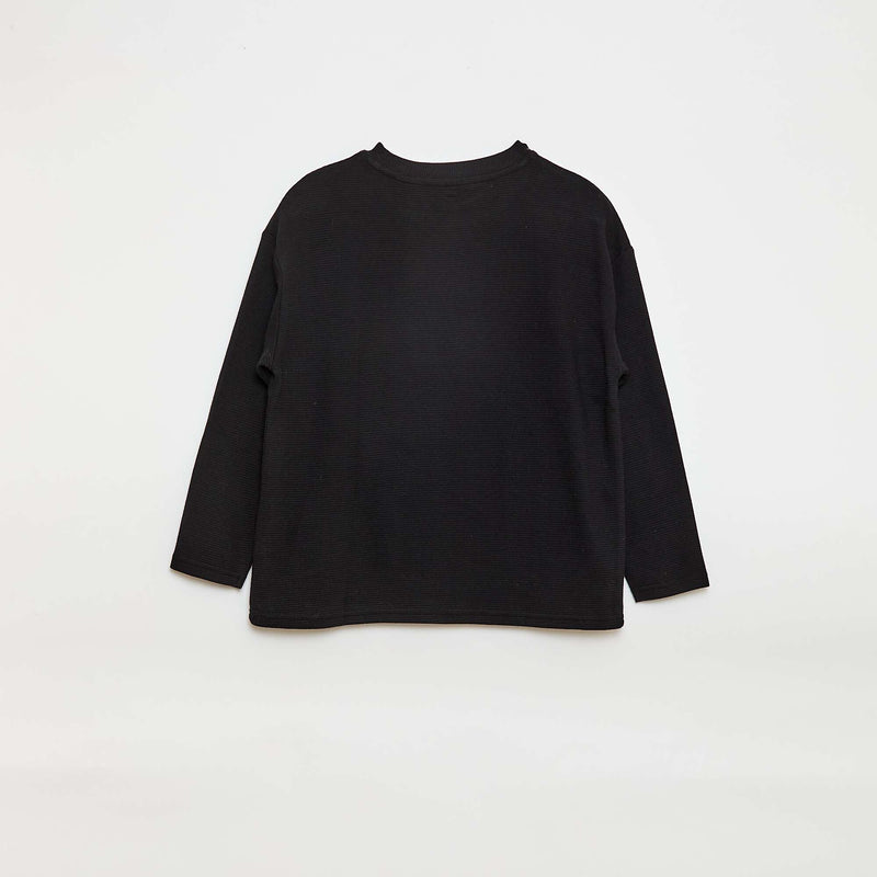 T-shirt avec poche kangourou en maille Ottoman