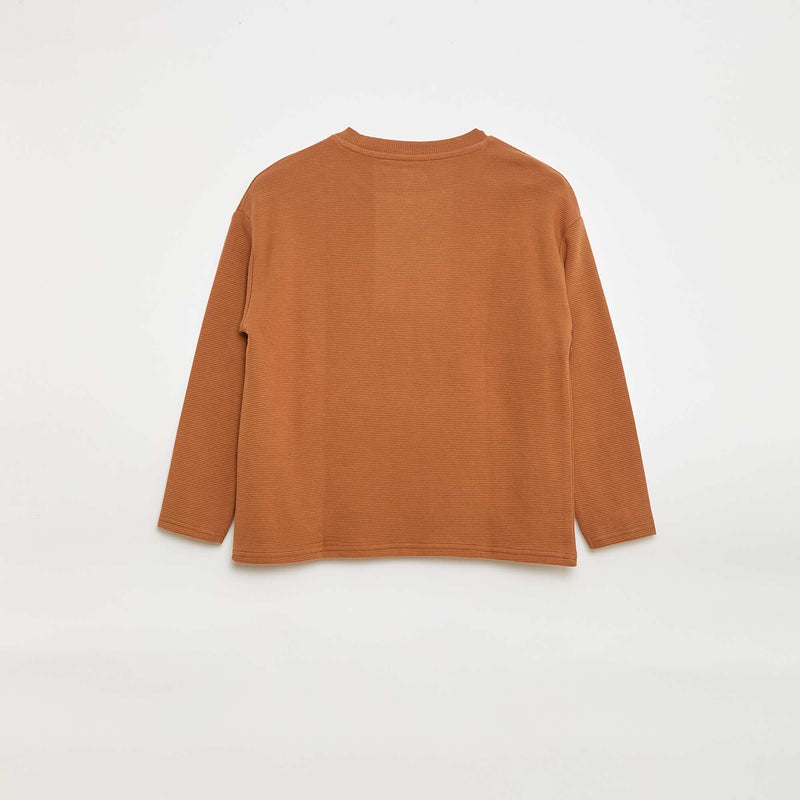 T-shirt avec poche kangourou en maille Ottoman