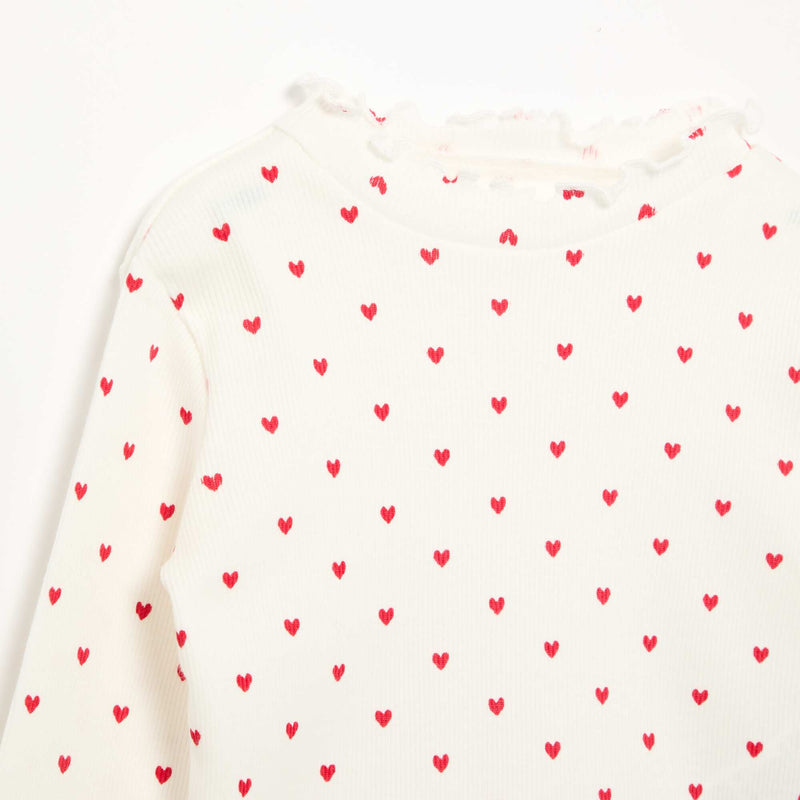 Tee-shirt rib col ondulé