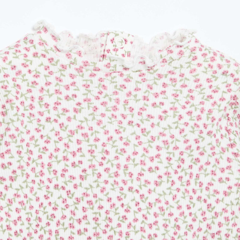 Tee-shirt rib col ondulé