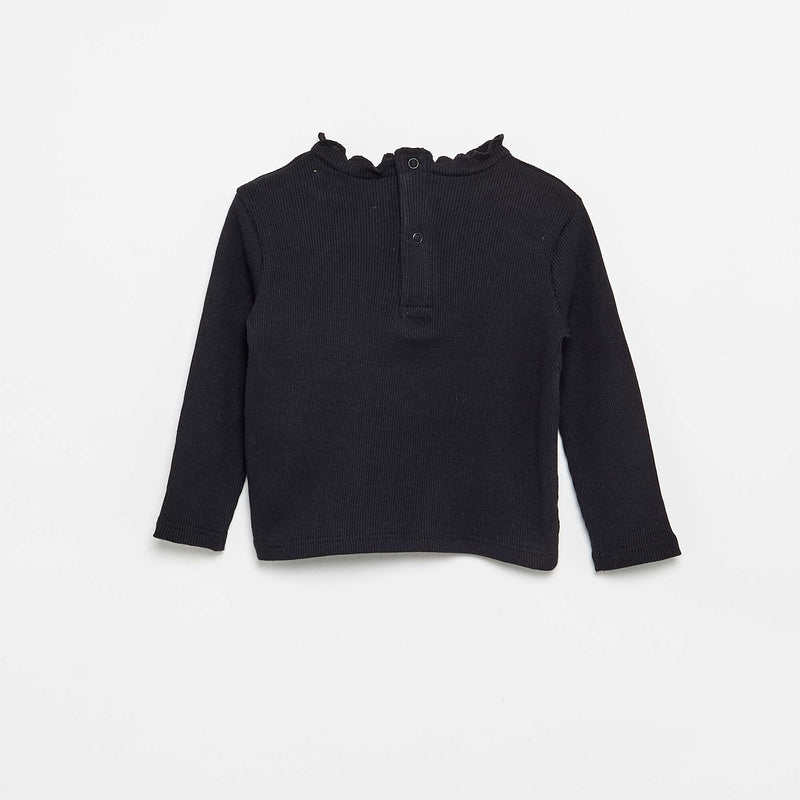 Tee-shirt rib col ondulé