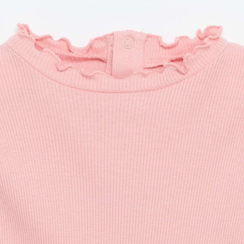 Tee-shirt rib col ondulé