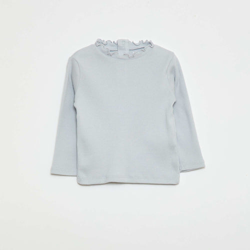 Tee-shirt rib col ondulé