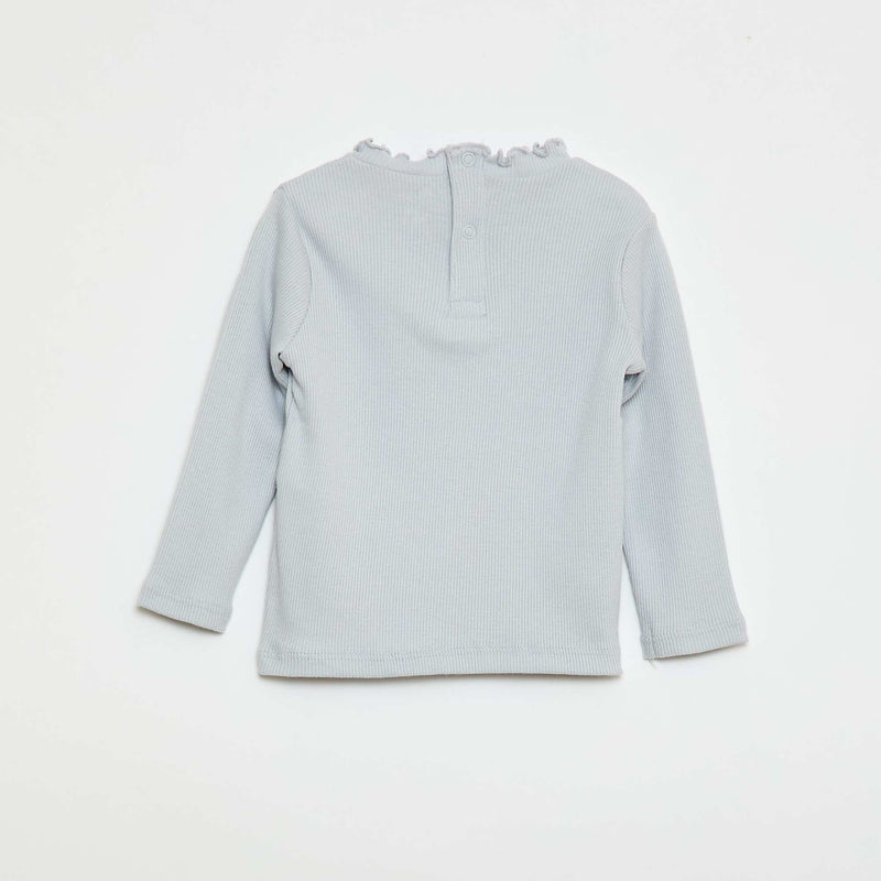 Tee-shirt rib col ondulé