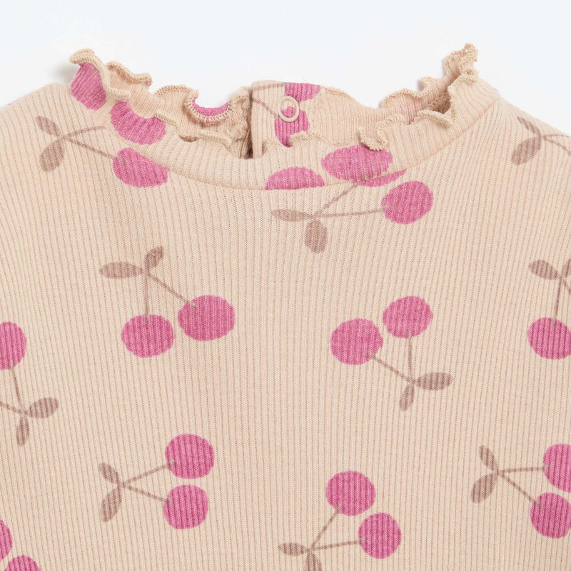 Tee-shirt rib col ondulé