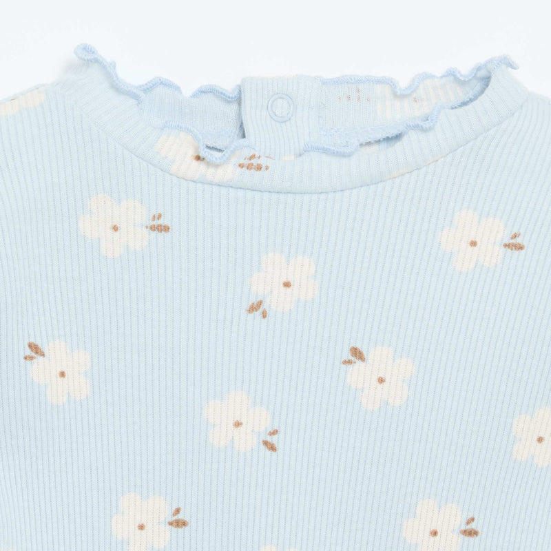 Tee-shirt rib col ondulé