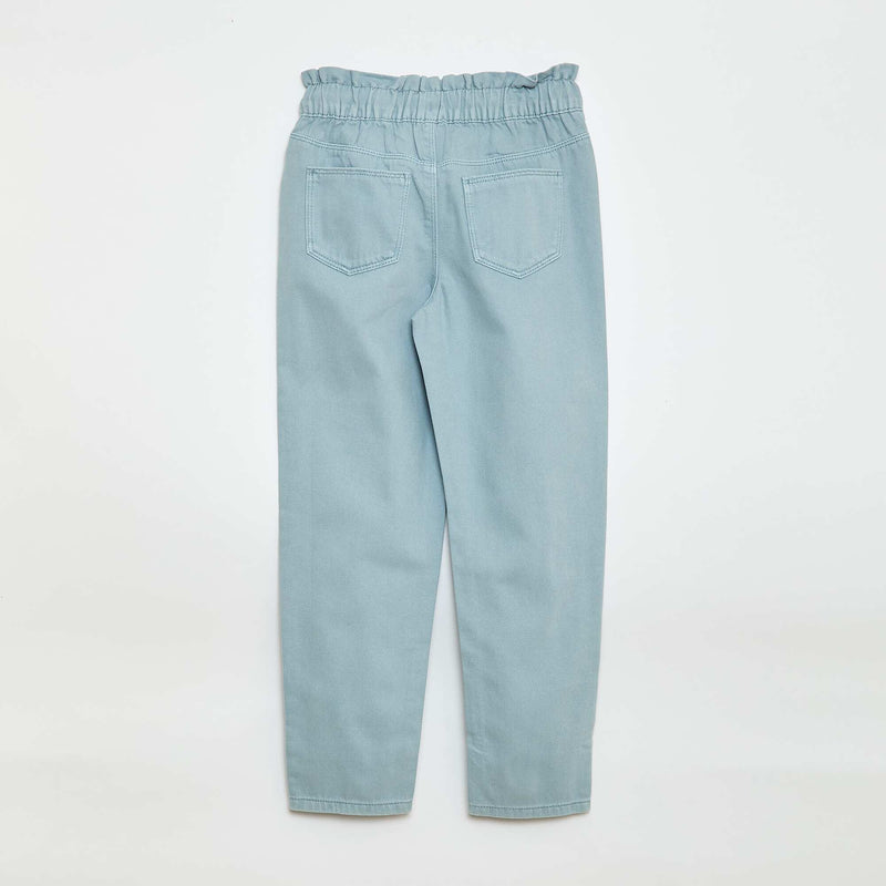 Pantalon en denim coupe mom à motif