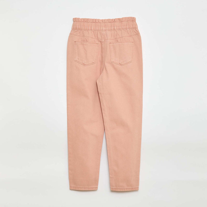 Pantalon en denim coupe mom à motif