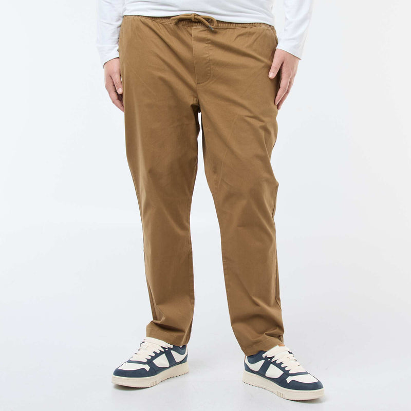 Pantalon avec cordons en coton uni
