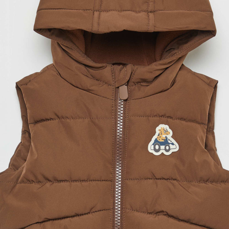 Doudoune à capuche matelassée sans manches