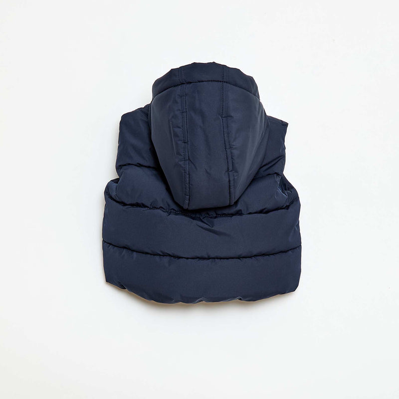 Doudoune à capuche matelassée sans manches