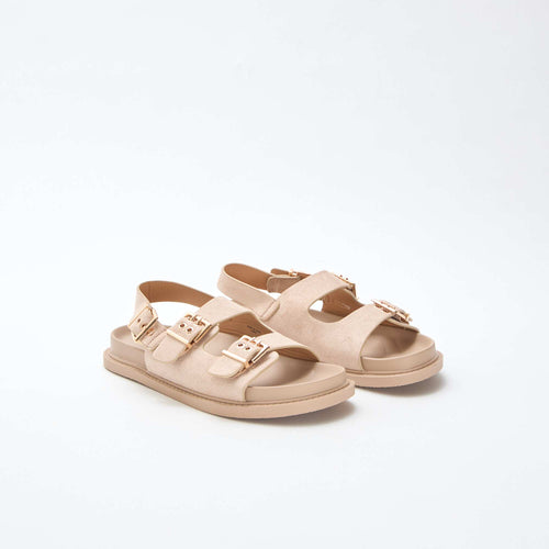 Mules en suédine avec brides ajustables à l'arrière