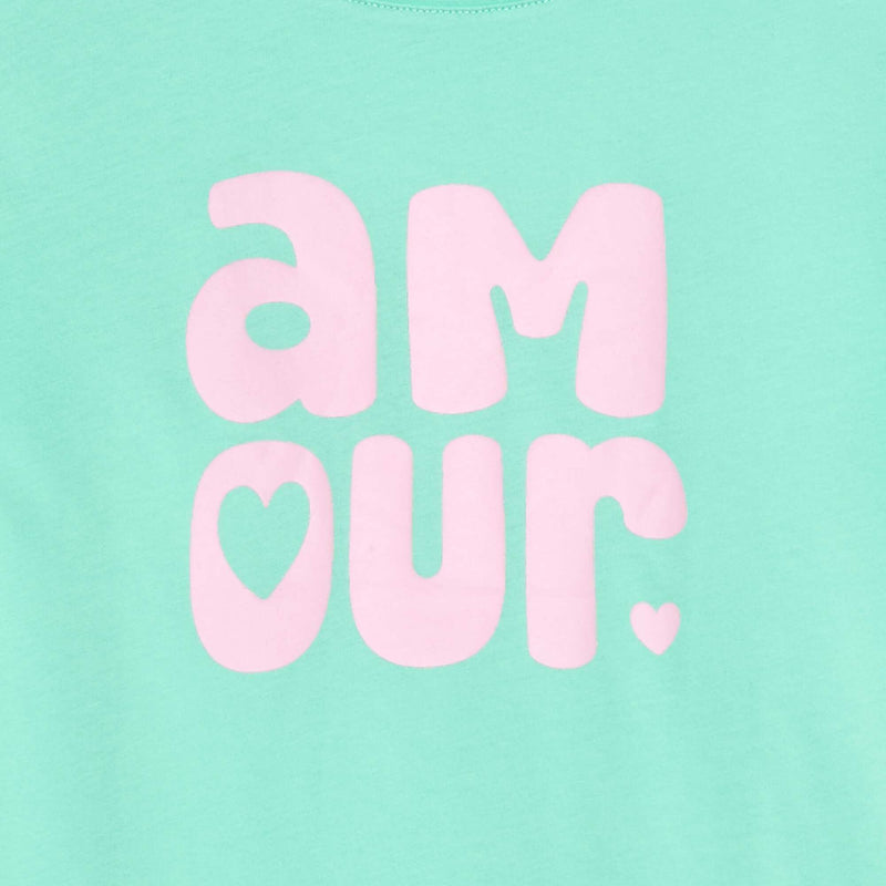 T-shirt imprimé message à manches courtes