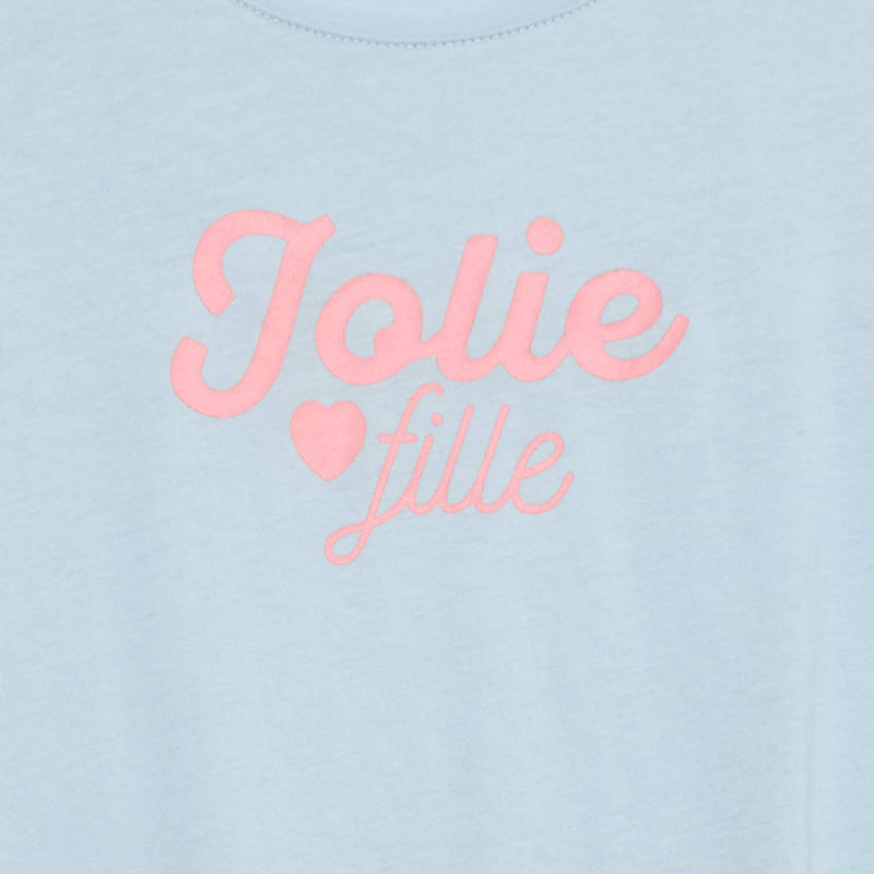 T-shirt imprimé message à manches courtes