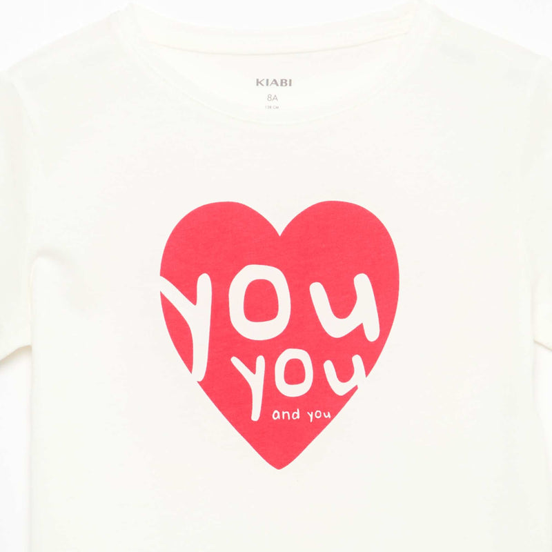 T-shirt imprimé message à manches courtes