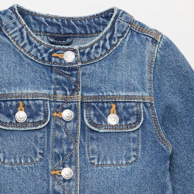 Veste en denim à col rond