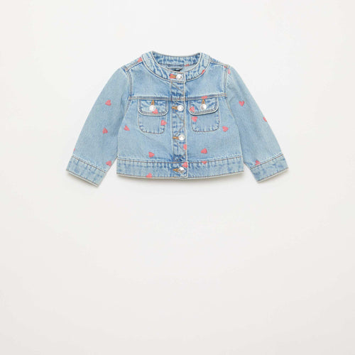 Veste en denim à col rond