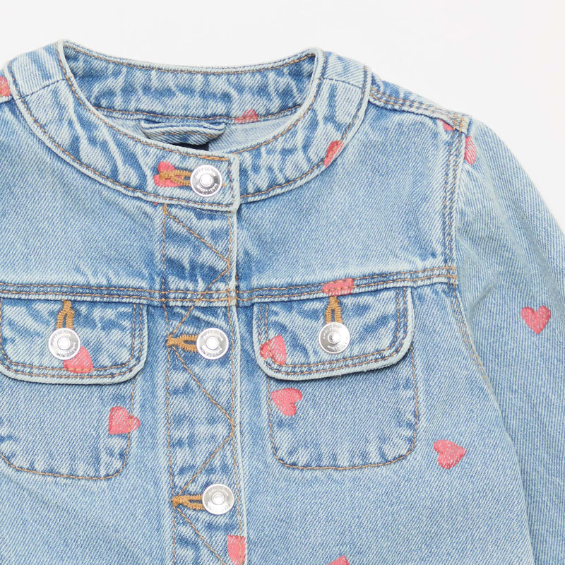 Veste en denim à col rond