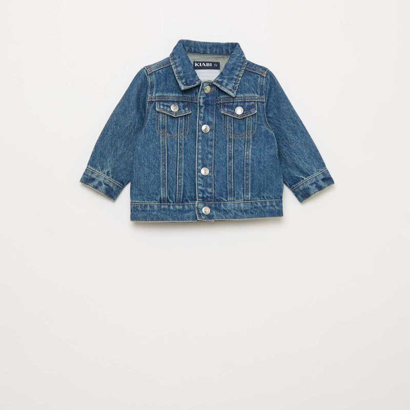 Veste en denim avec ouverture pressionnée