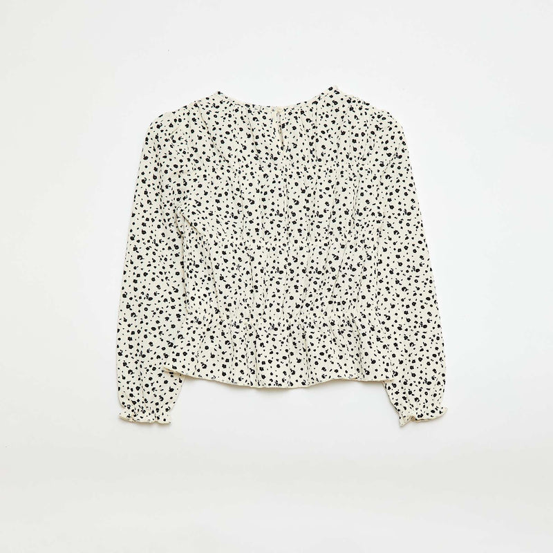 Blouse à motif en maille crêpée